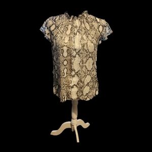 Express Black and White Snake Skin Patterned Top